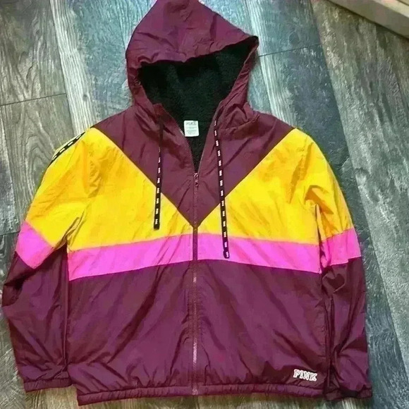 PINK Victoria's Secret Jackets & Blazers - PINK Multicolor Vintage Vibe Color Block Jacket M/L